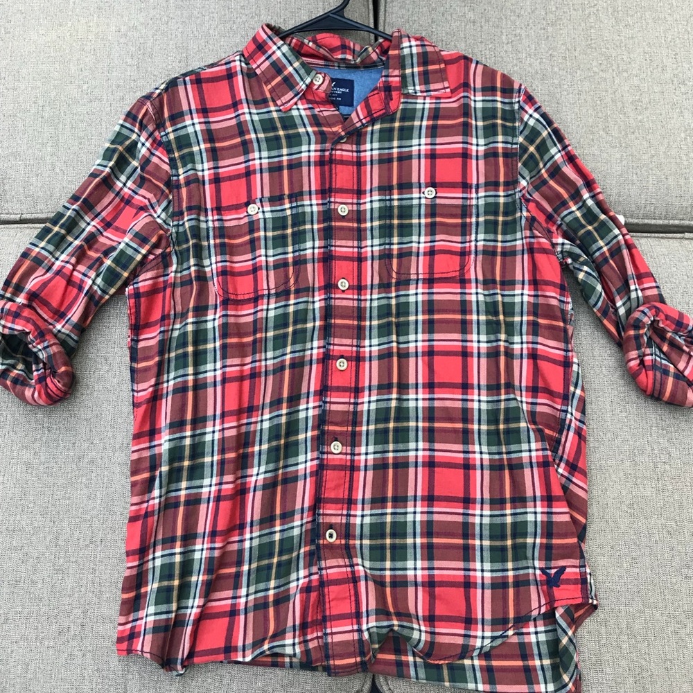 orange and green flannel